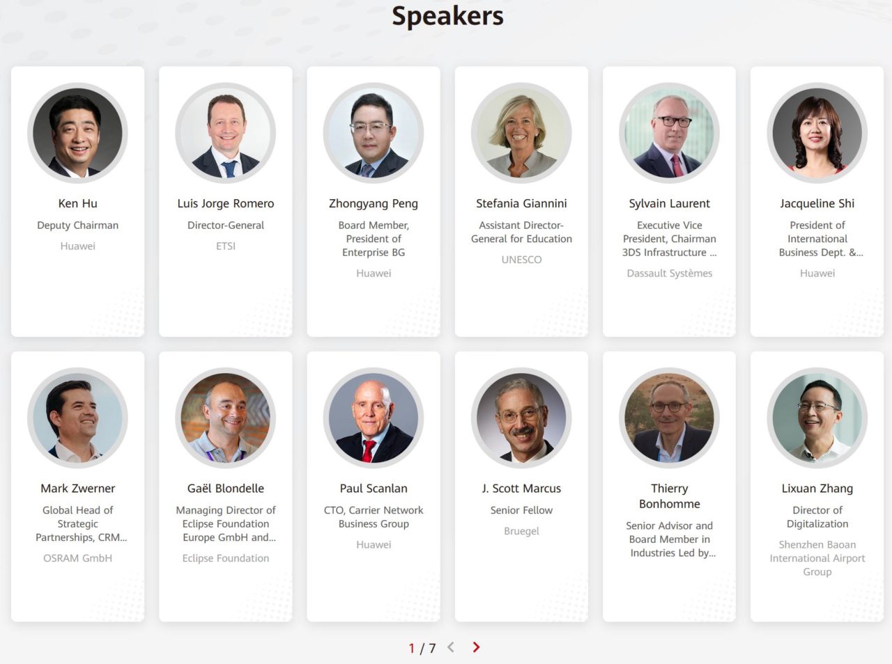 Speaker 1 of 7 at HUAWEI ECO-Connect 2020